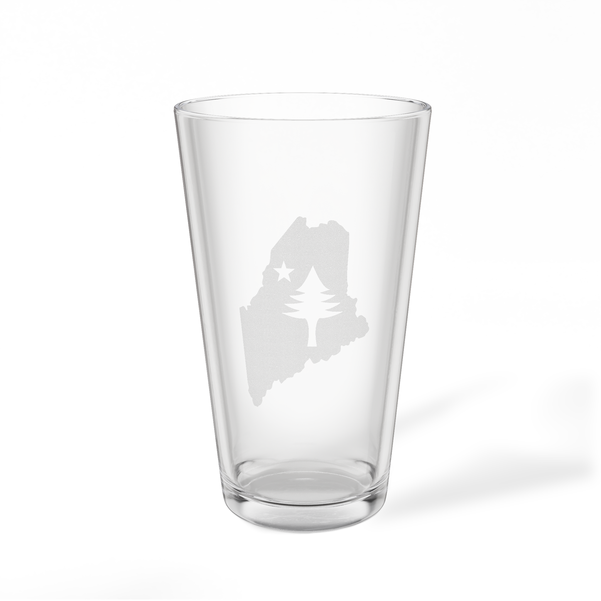 Engraved Maine Pint Glass | Retro Maine Flag Design | Maine Beer