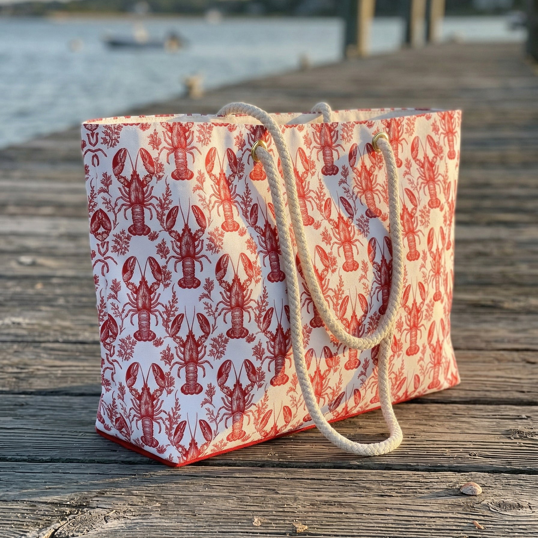 Lobster Toile Weekender Tote Bag