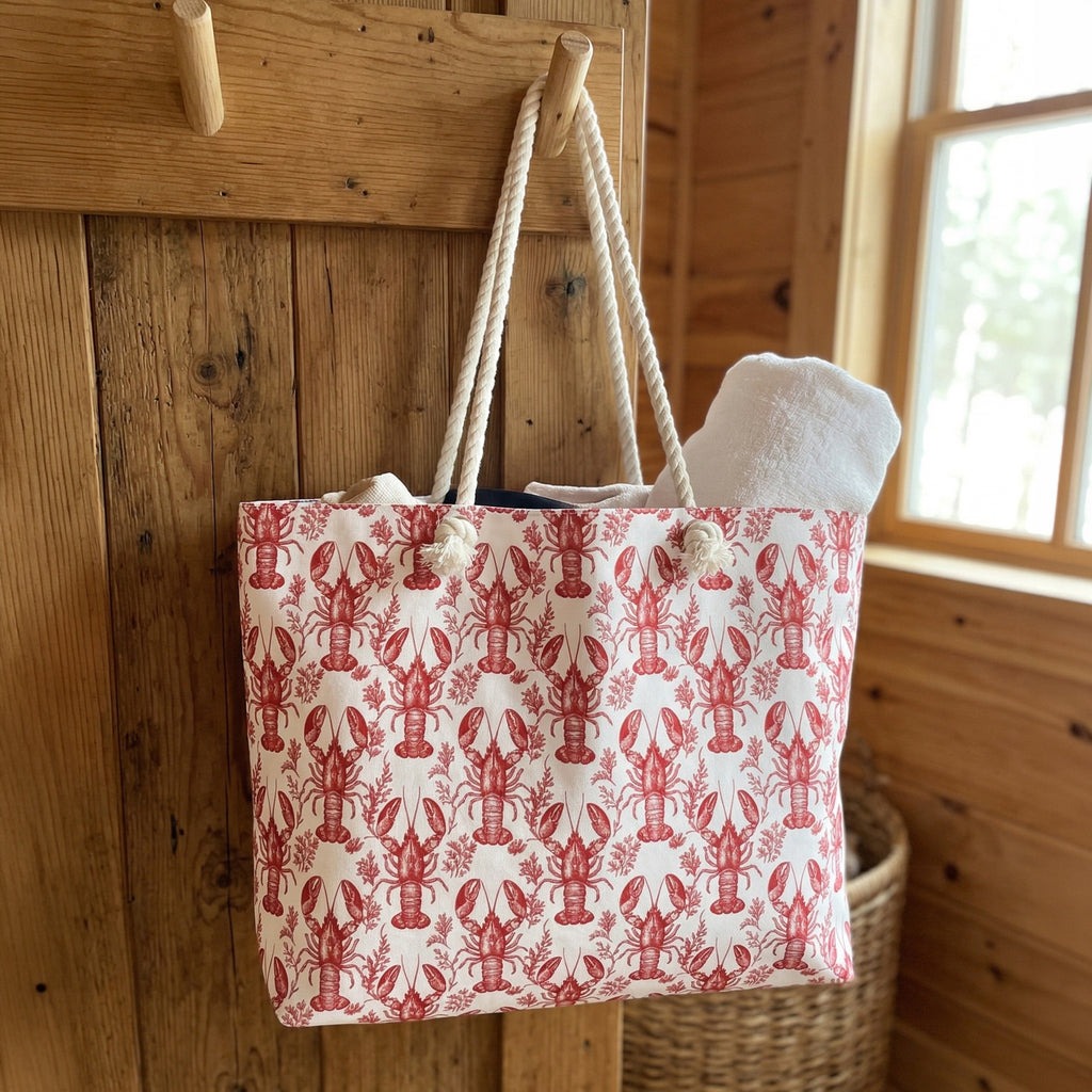 Lobster Toile Weekender Tote Bag