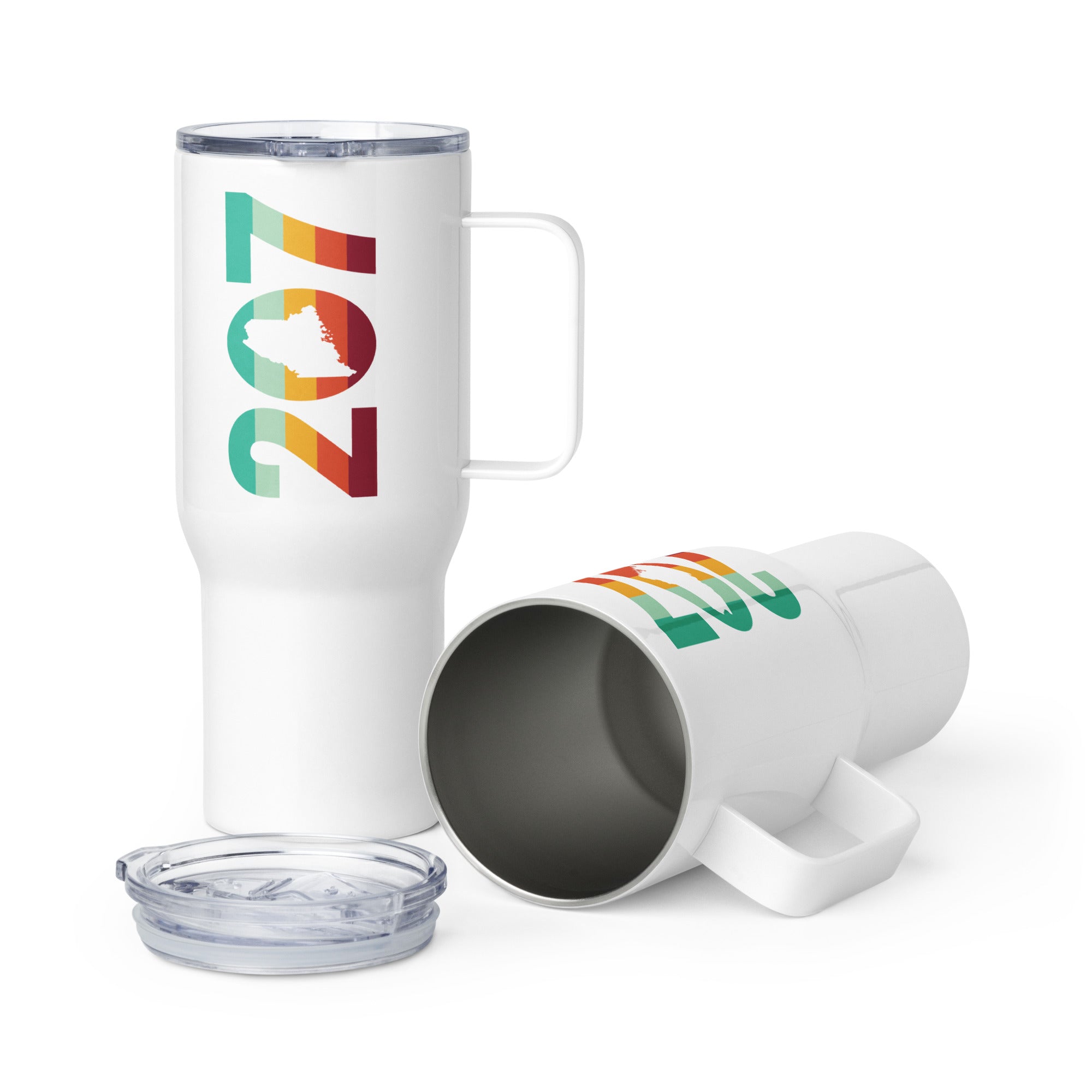 Maine Retro 207 Area Code Tumbler, Four Vintage Color Options | Stanley-Style Travel Cup | 25 & 40 oz.