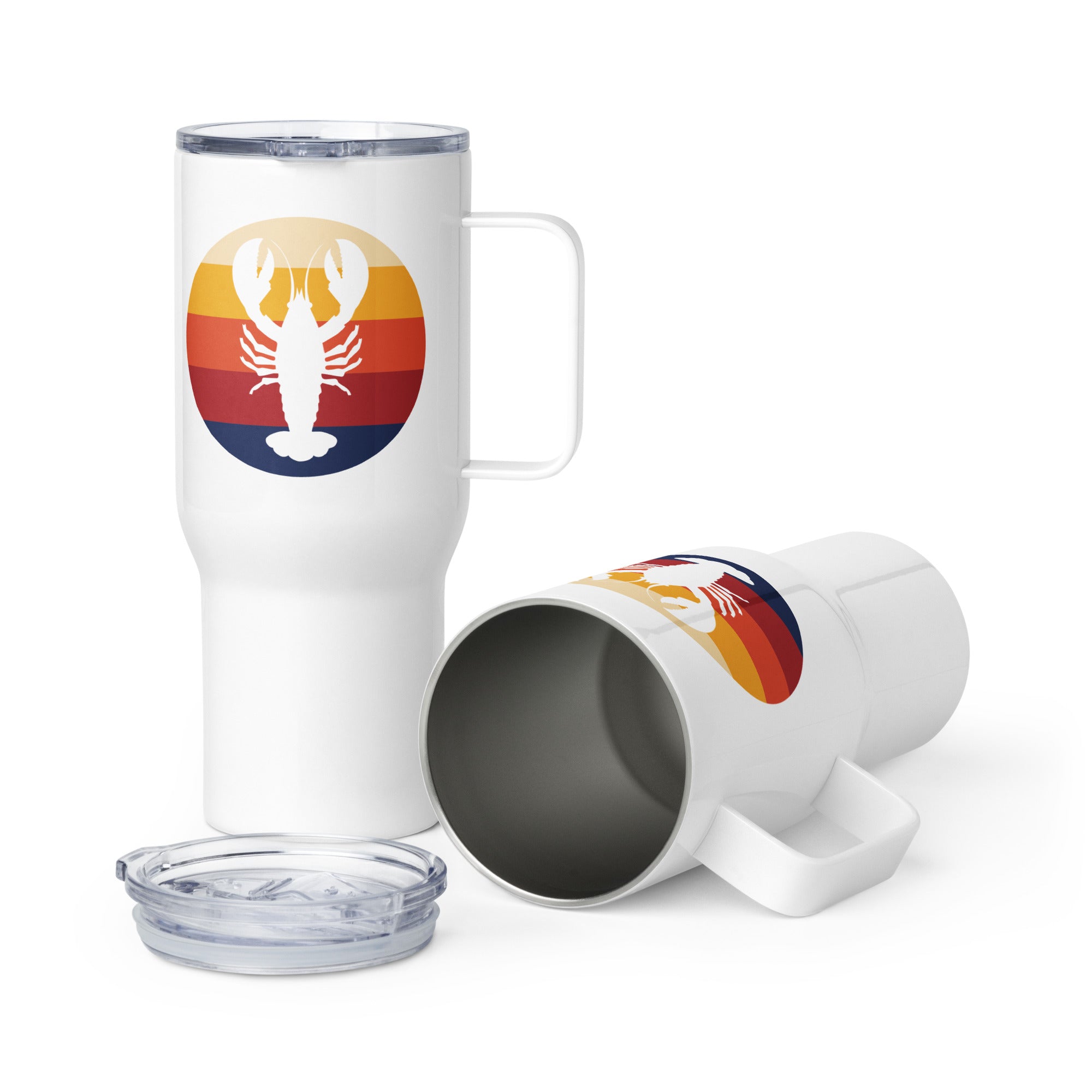 Lobster Retro Stripe Tumbler — 25 oz & 40 oz | Standard or Custom Text