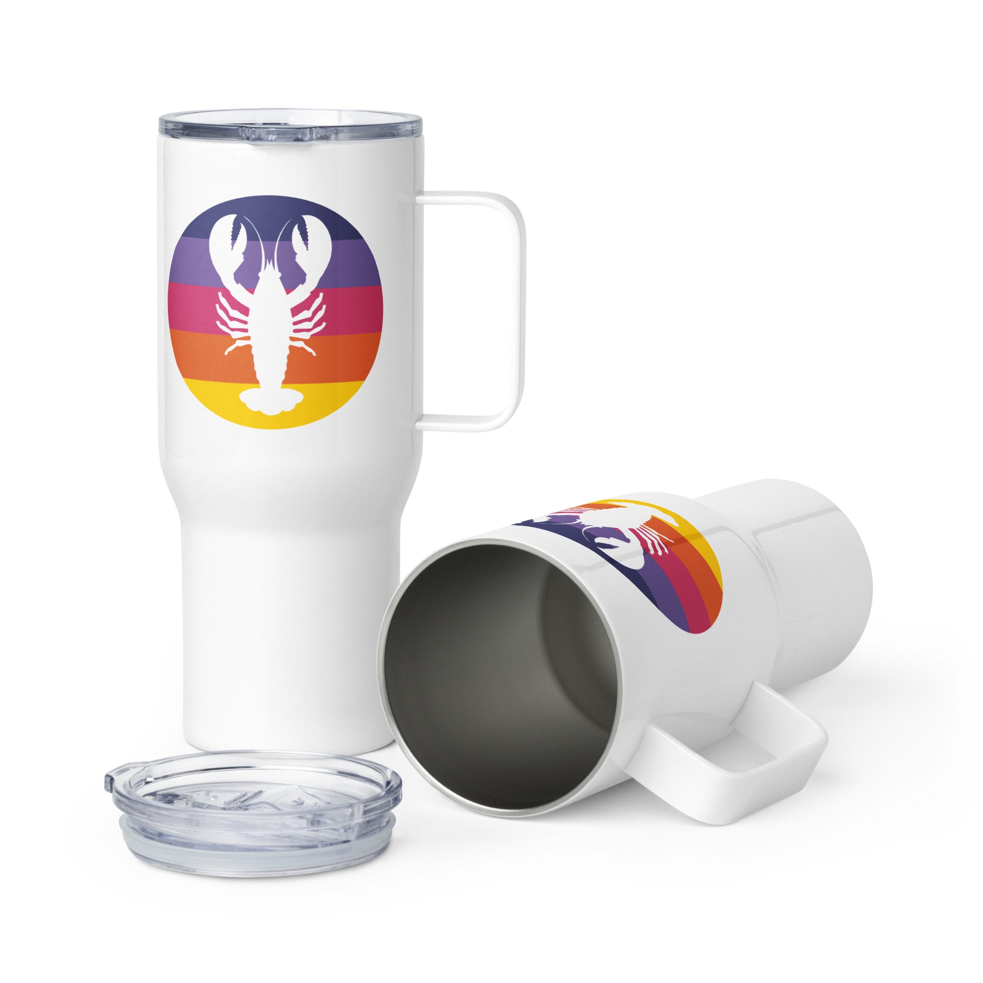 Lobster Retro Stripe Tumbler — 25 oz & 40 oz | Standard or Custom Text