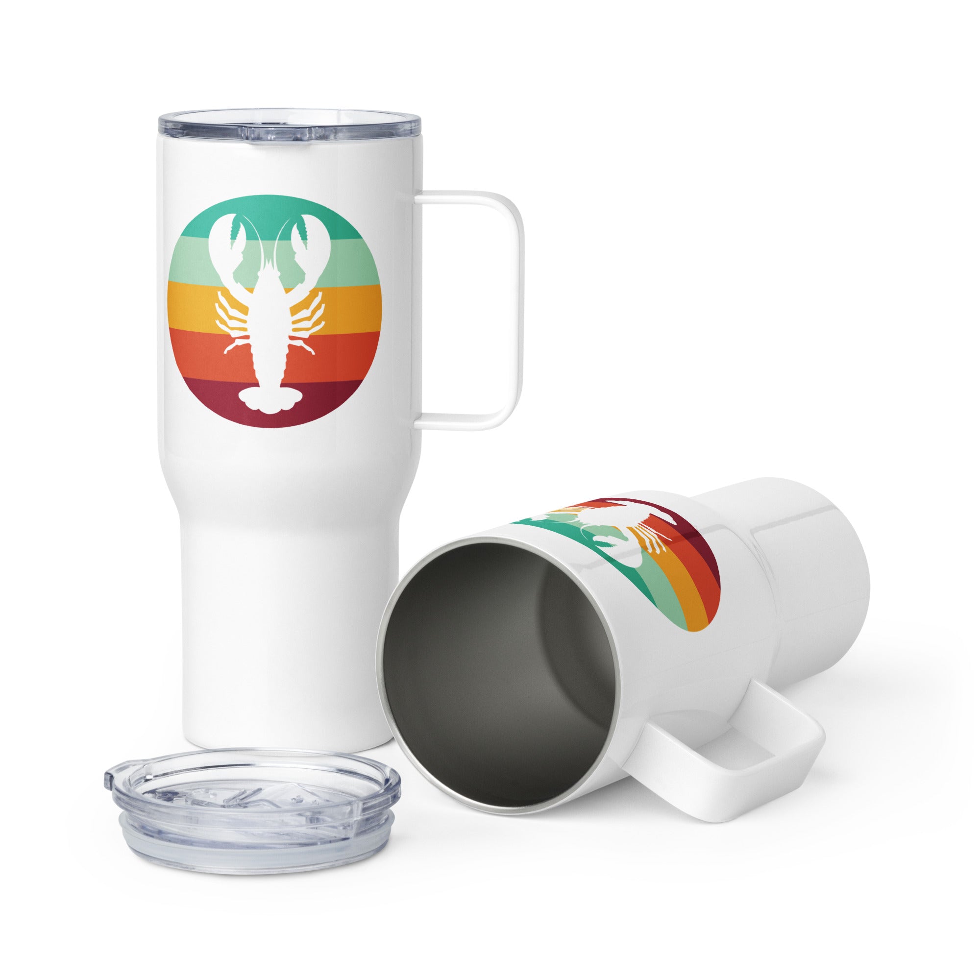 Lobster Retro Stripe Tumbler — 25 oz & 40 oz | Standard or Custom Text