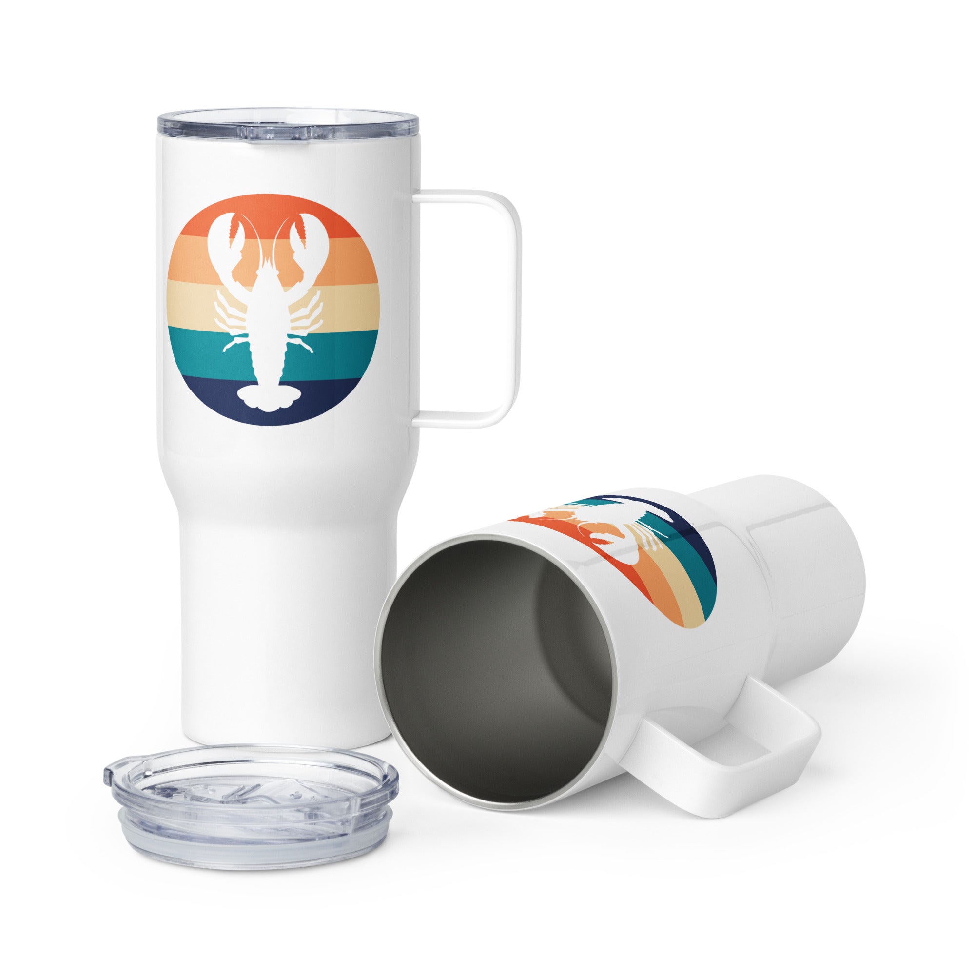 Lobster Retro Stripe Tumbler — 25 oz & 40 oz | Standard or Custom Text