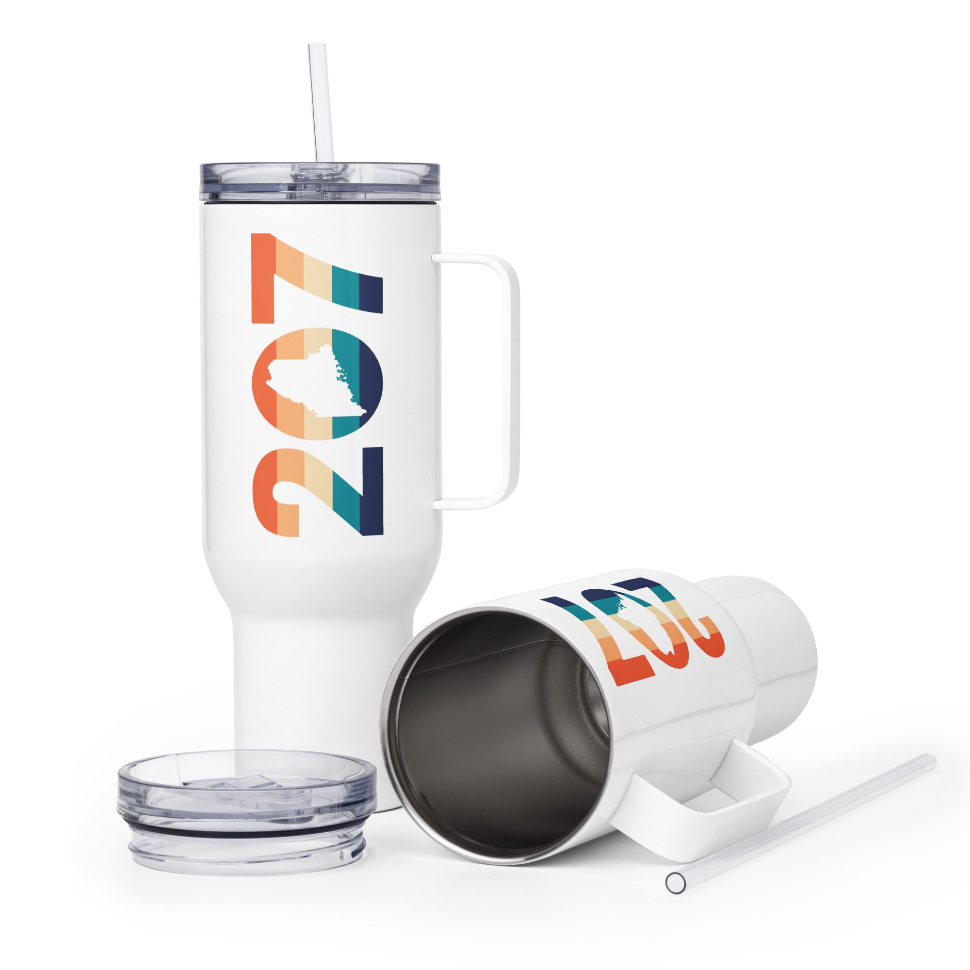 Maine Retro 207 Area Code Tumbler, Four Vintage Color Options | Stanley-Style Travel Cup | 25 & 40 oz.