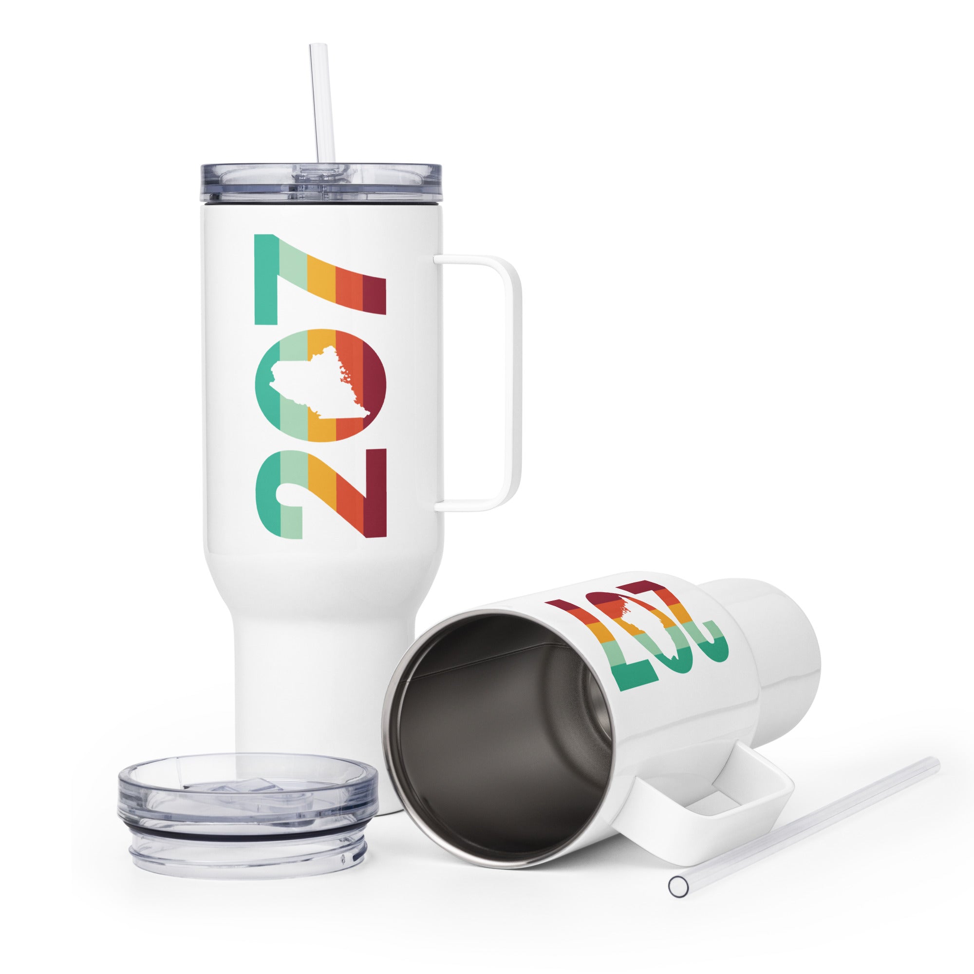 Maine Retro 207 Area Code Tumbler, Four Vintage Color Options | Stanley-Style Travel Cup | 25 & 40 oz.