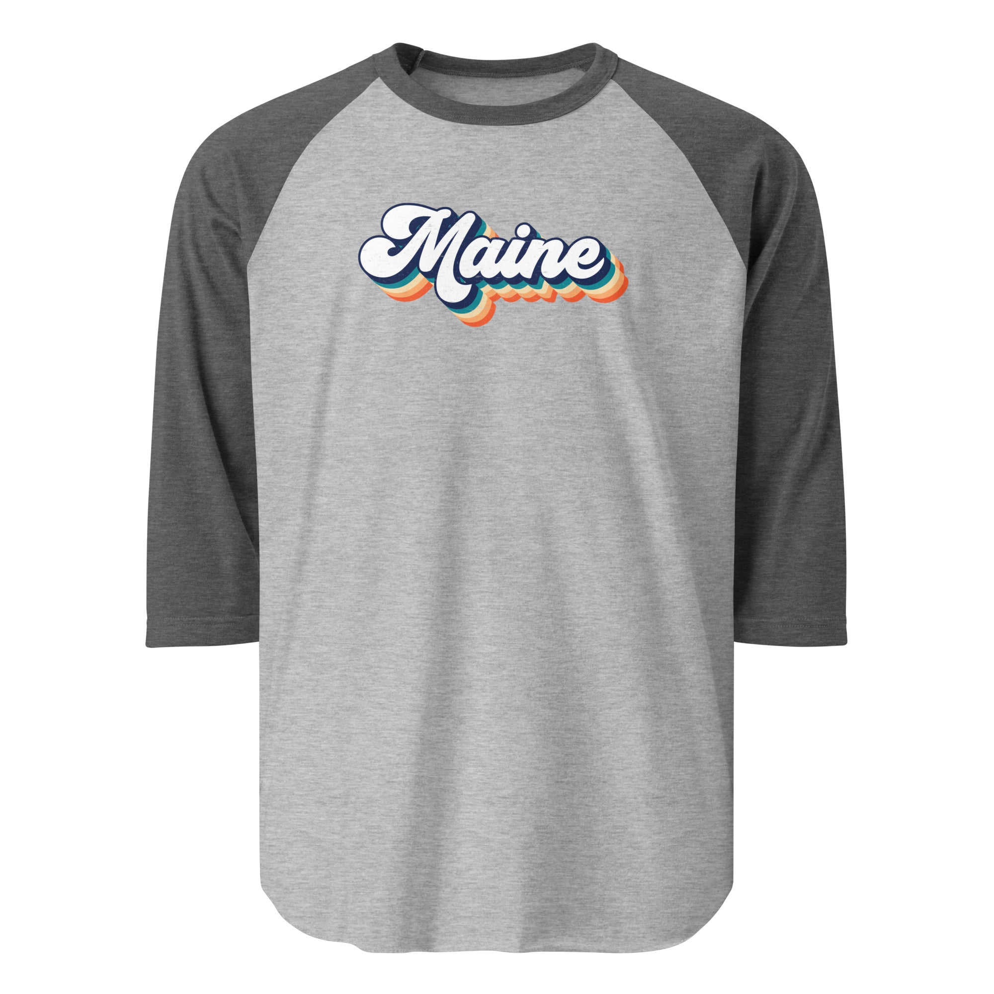 Maine Retro Raglan Tee | 3/4 Sleeve Vintage Baseball Shirt