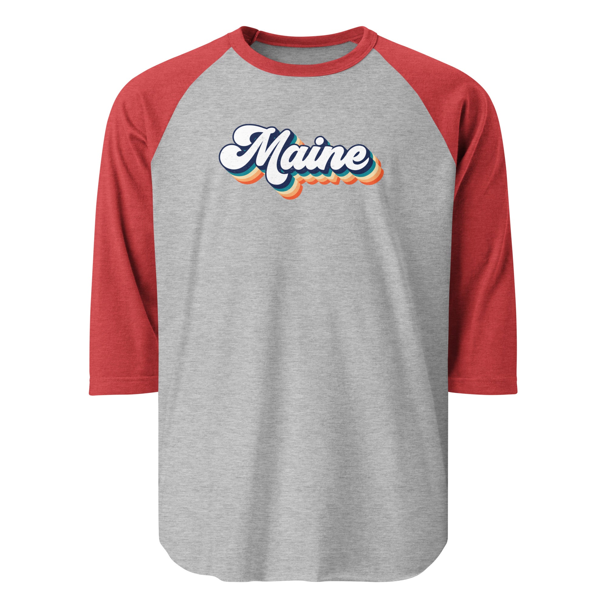 Maine Retro Raglan Tee | 3/4 Sleeve Vintage Baseball Shirt