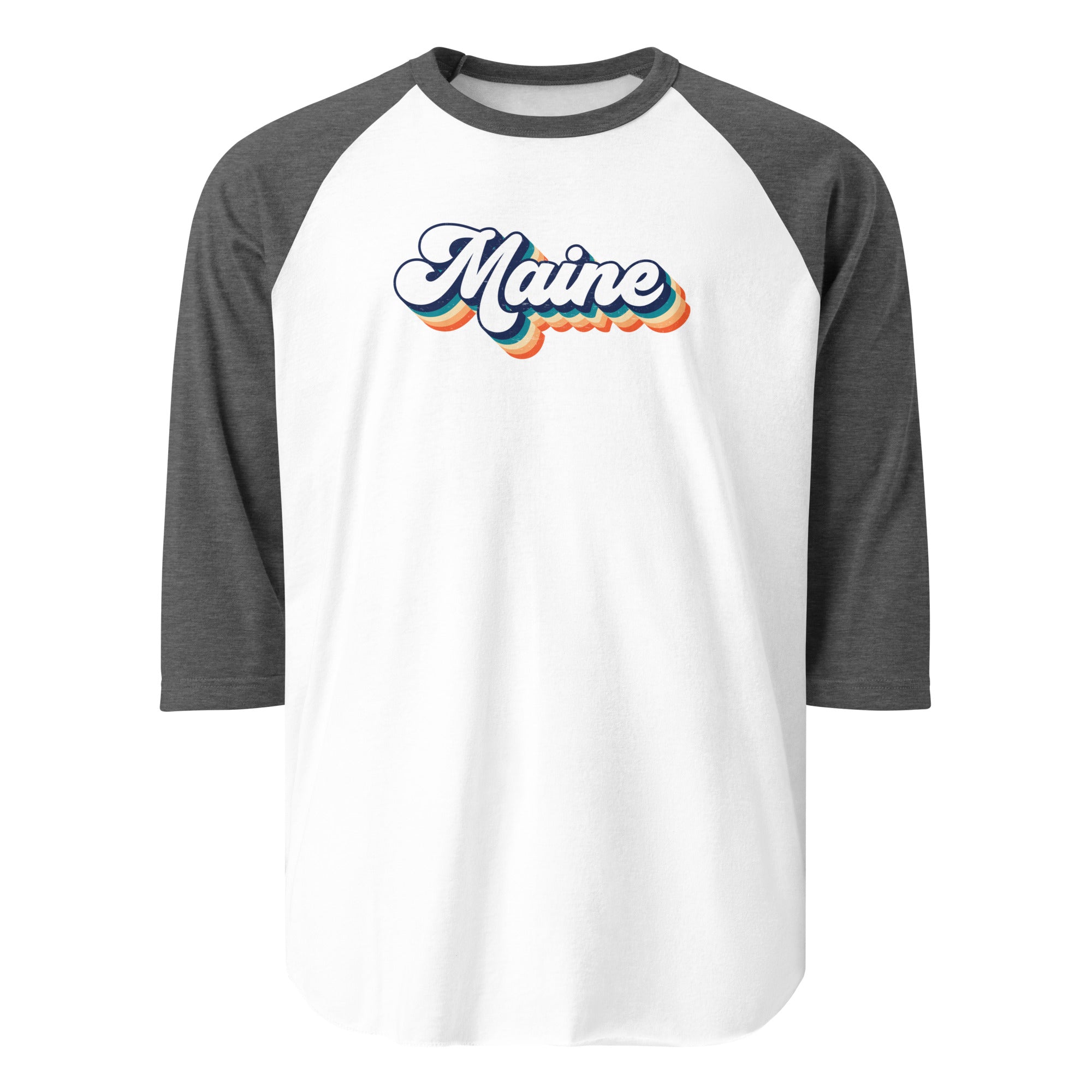 Maine Retro Raglan Tee | 3/4 Sleeve Vintage Baseball Shirt