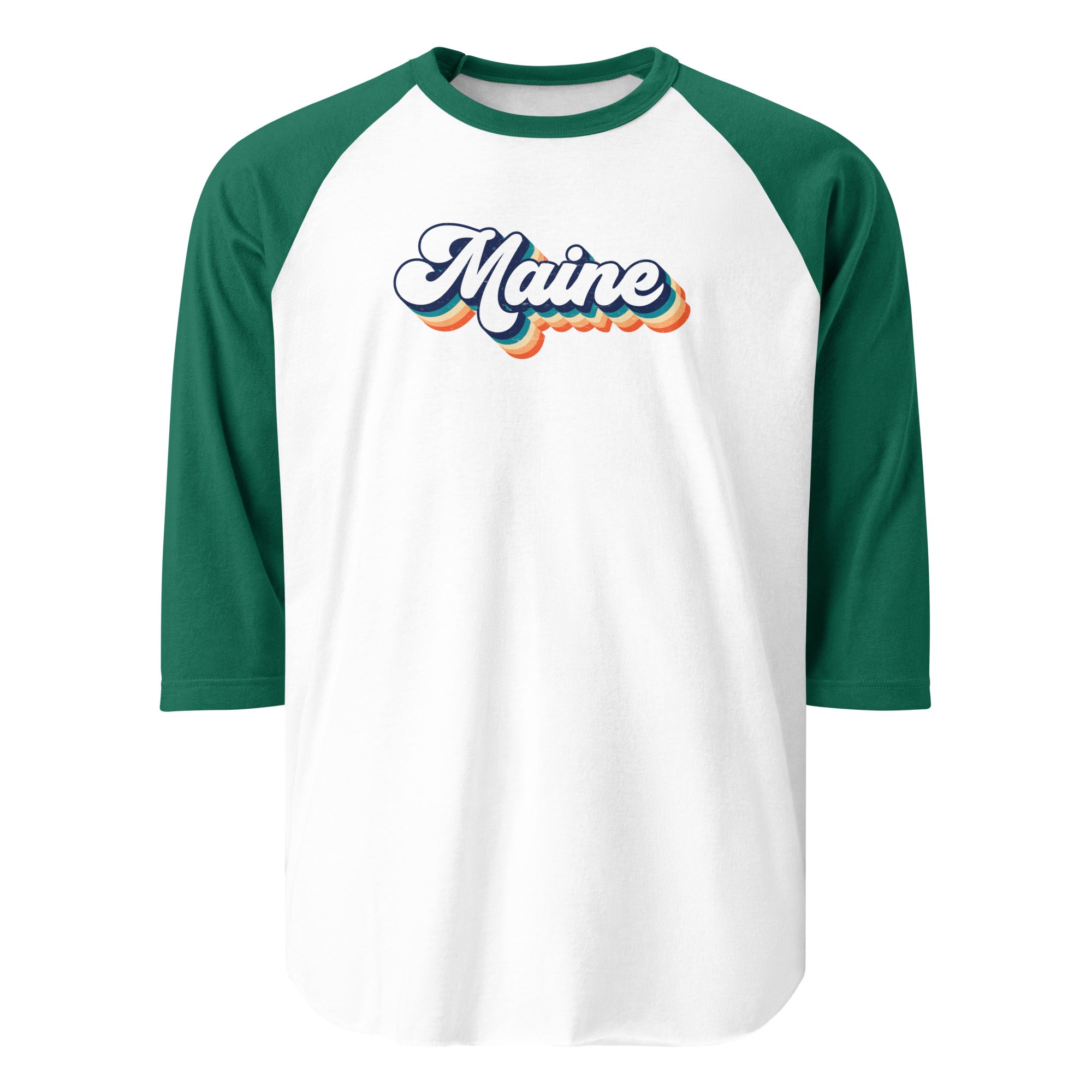 Maine Retro Raglan Tee | 3/4 Sleeve Vintage Baseball Shirt