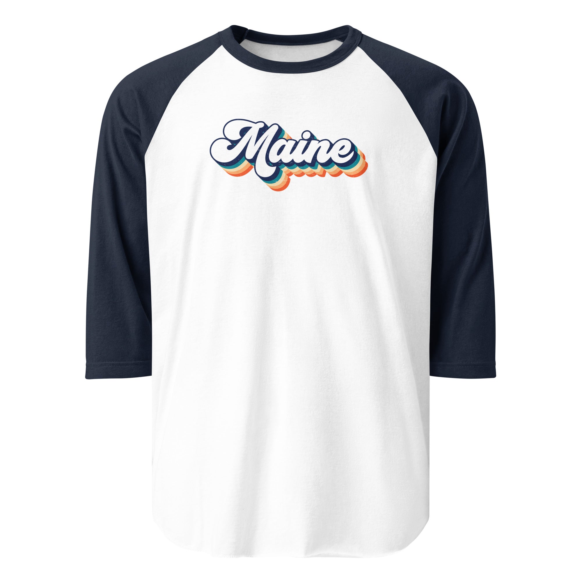 Maine Retro Raglan Tee | 3/4 Sleeve Vintage Baseball Shirt