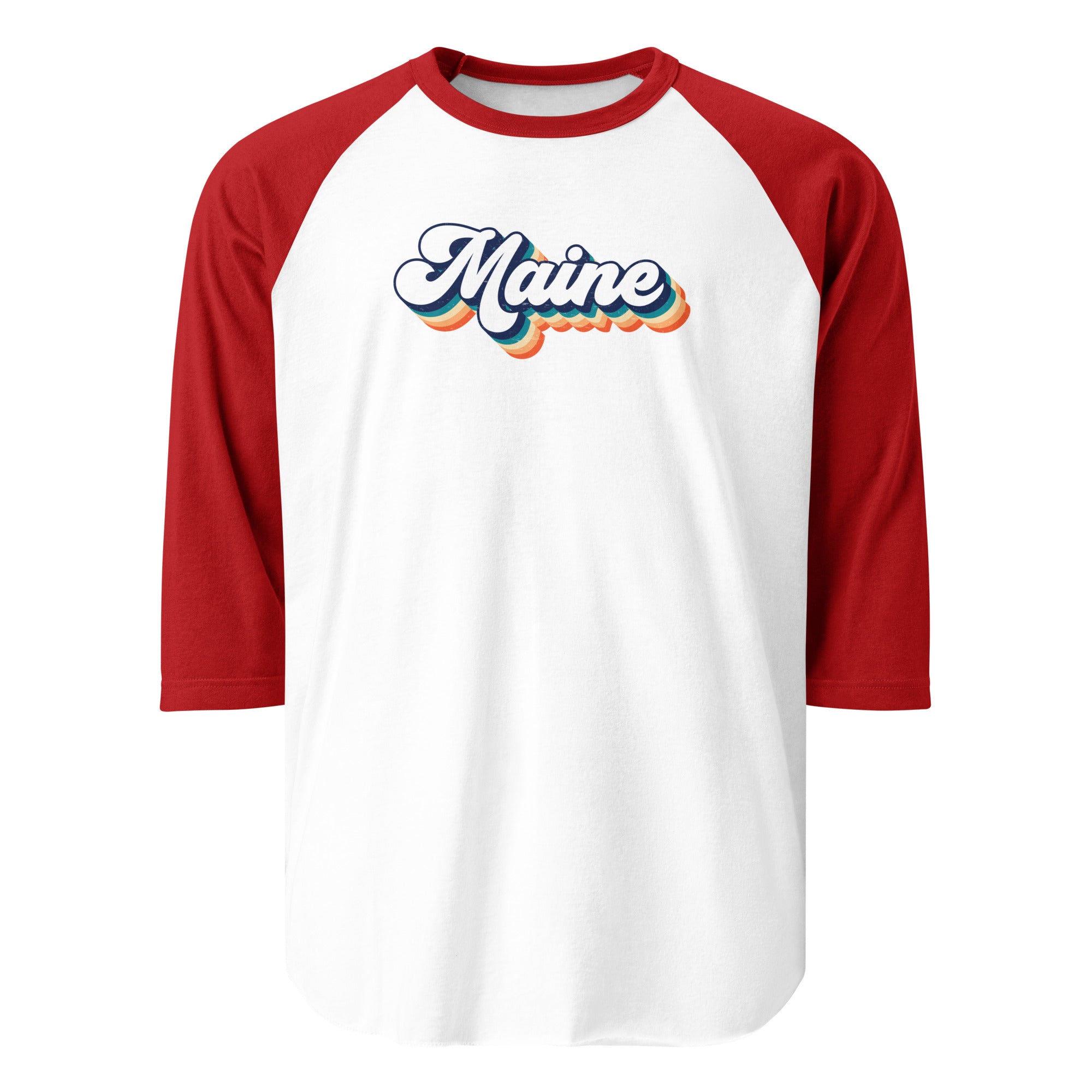 Maine Retro Raglan Tee | 3/4 Sleeve Vintage Baseball Shirt