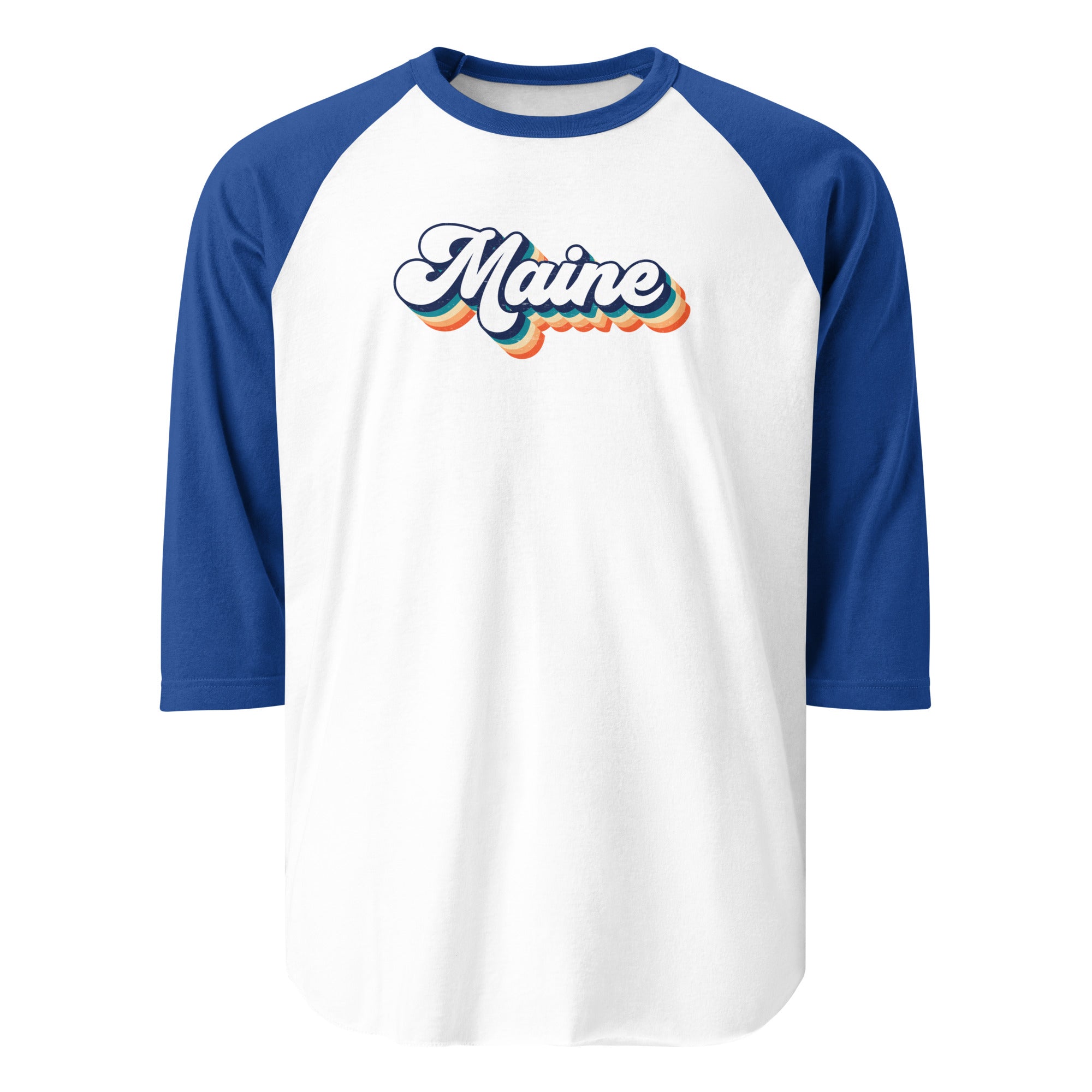 Maine Retro Raglan Tee | 3/4 Sleeve Vintage Baseball Shirt
