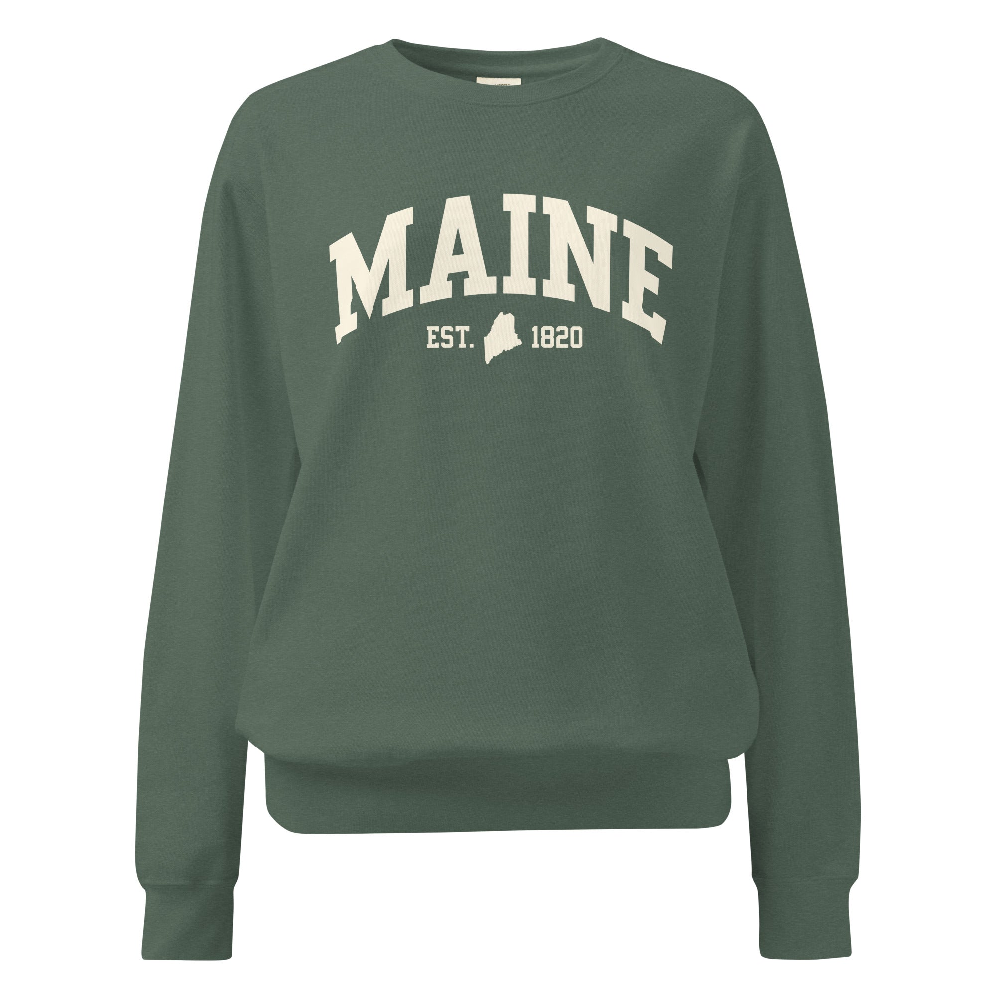 Maine Est. 1820 Collegiate Sweatshirt | Vintage Varsity Style Apparel | New England Souvenir