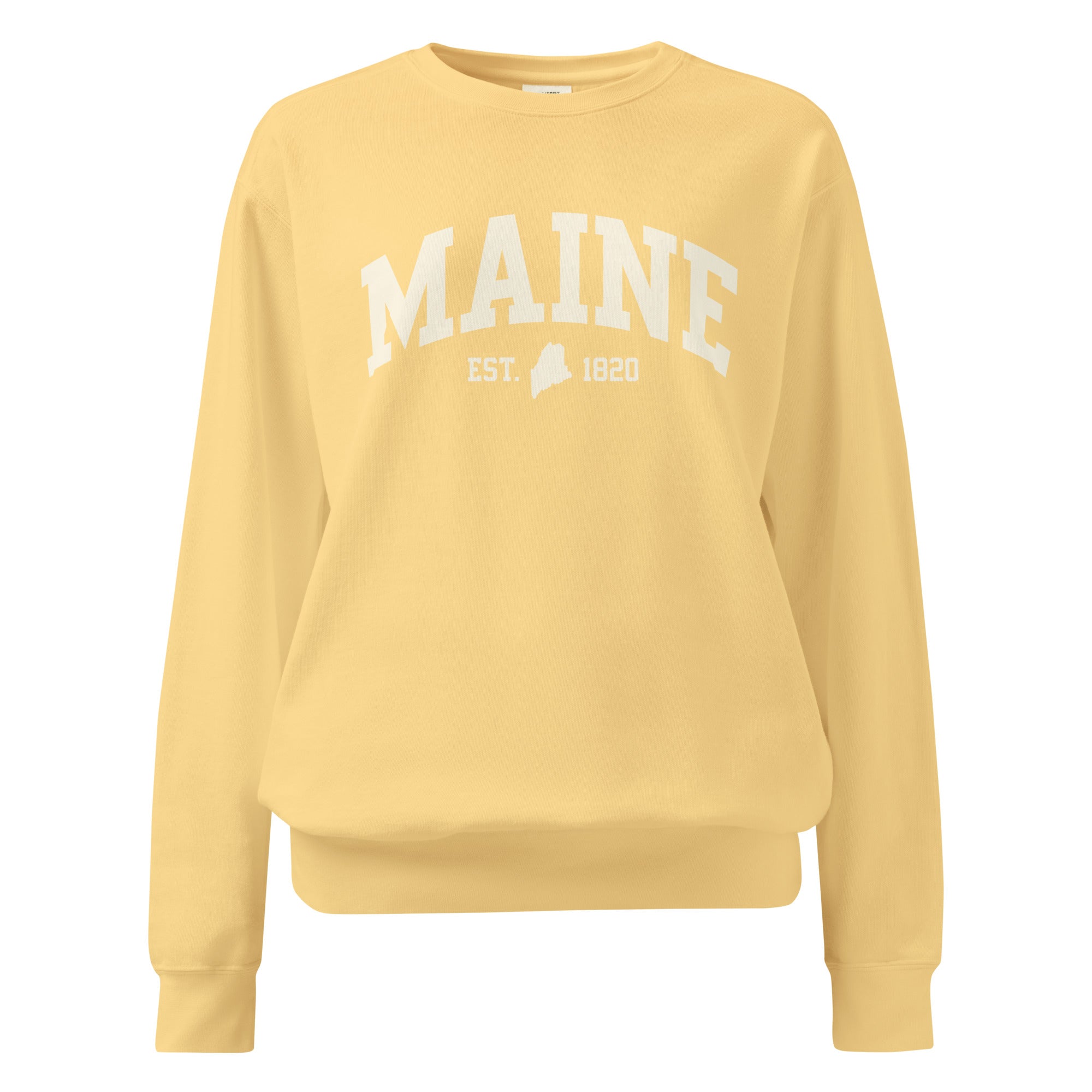 Maine Est. 1820 Collegiate Sweatshirt | Vintage Varsity Style Apparel | New England Souvenir