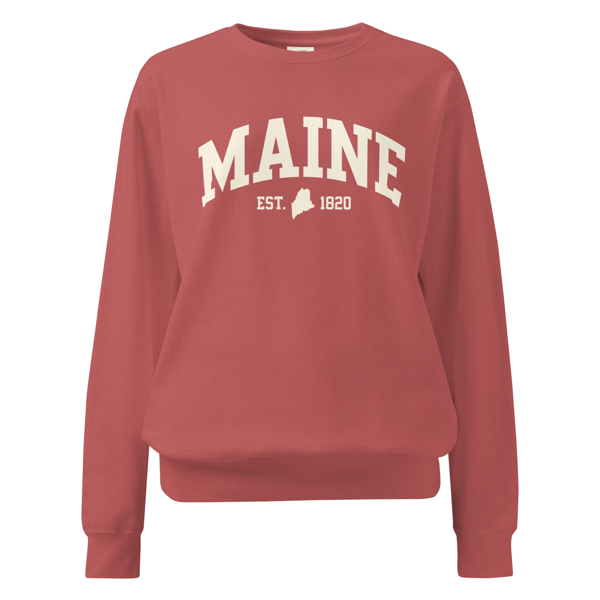 Maine Est. 1820 Collegiate Sweatshirt | Vintage Varsity Style Apparel | New England Souvenir