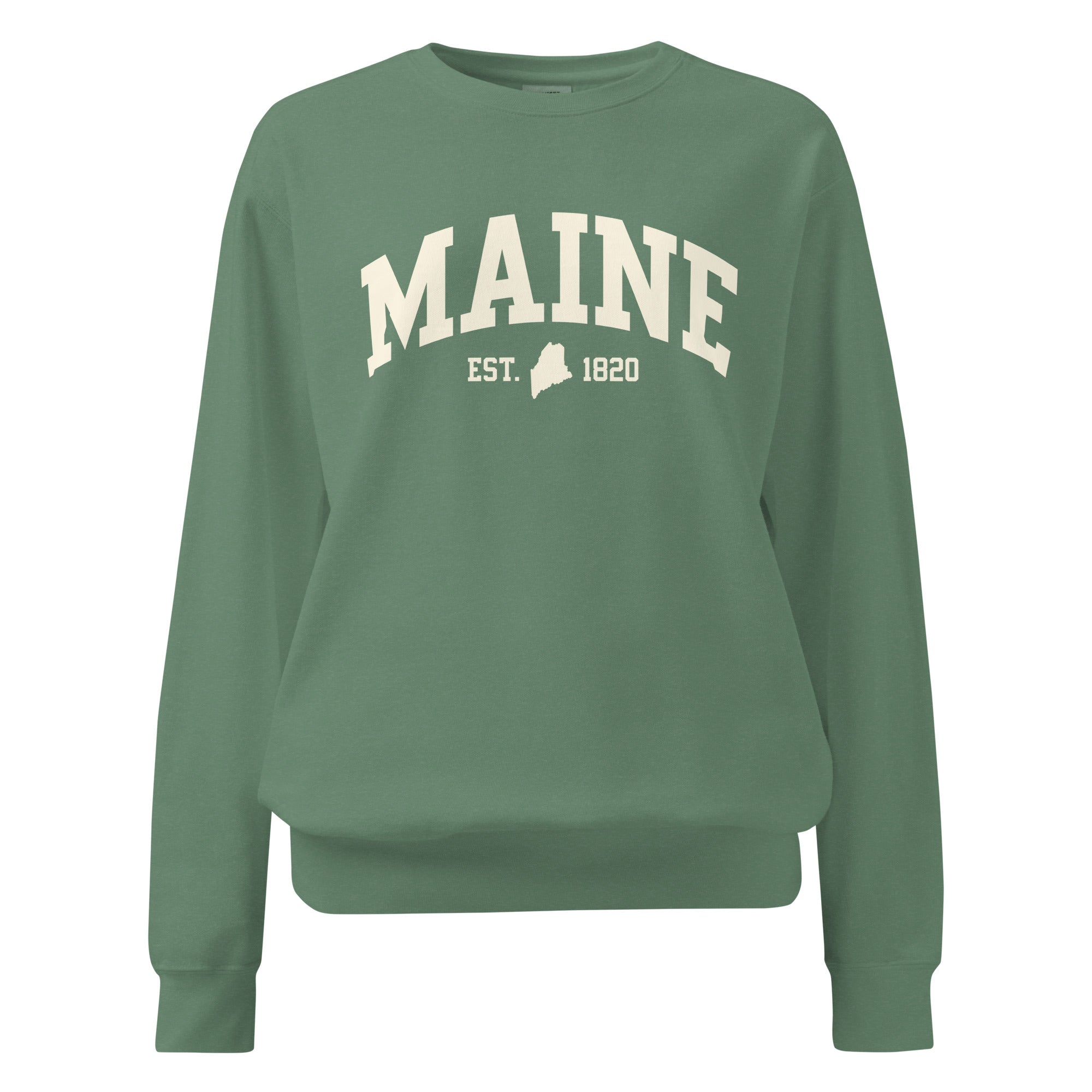 Maine Est. 1820 Collegiate Sweatshirt | Vintage Varsity Style Apparel | New England Souvenir