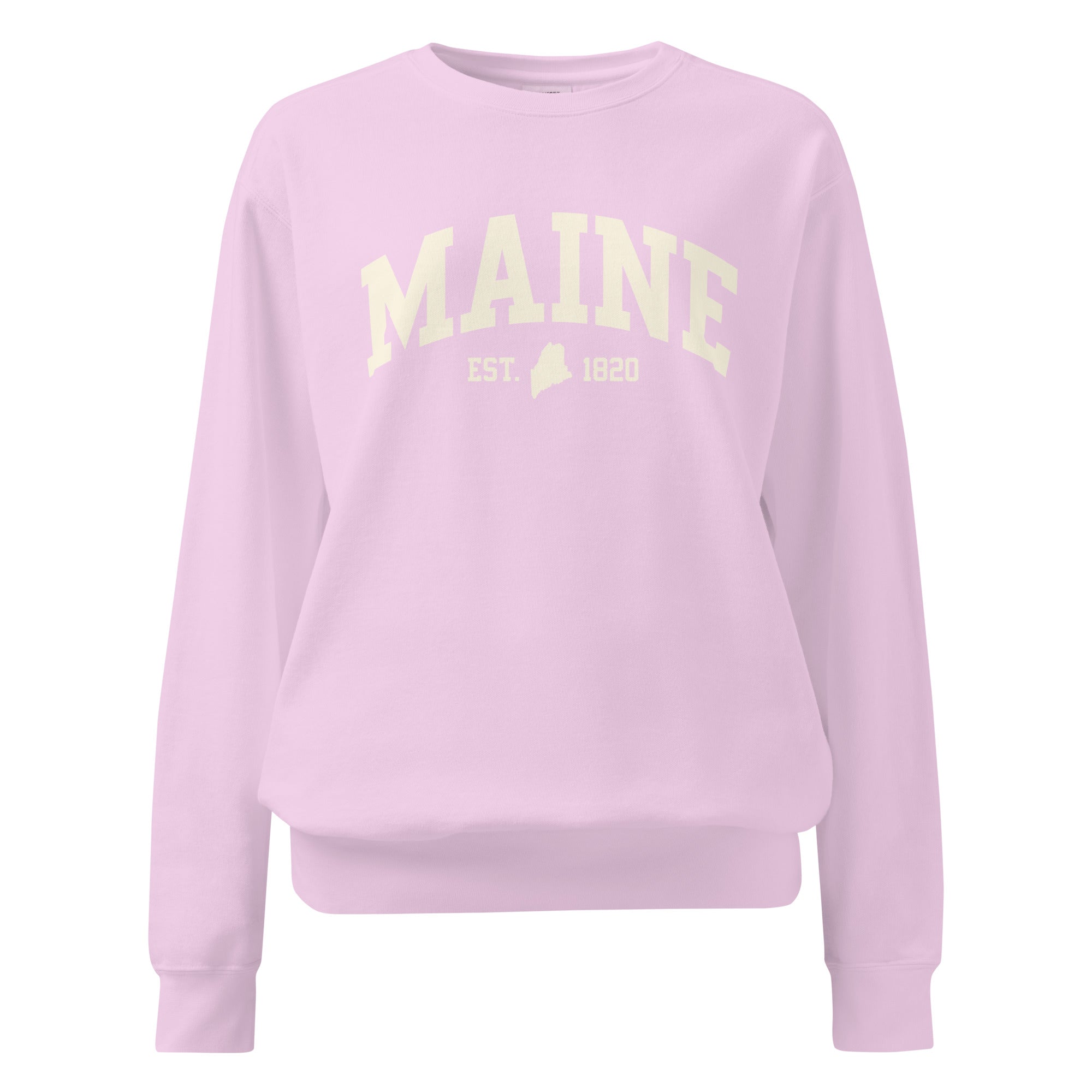 Maine Est. 1820 Collegiate Sweatshirt | Vintage Varsity Style Apparel | New England Souvenir