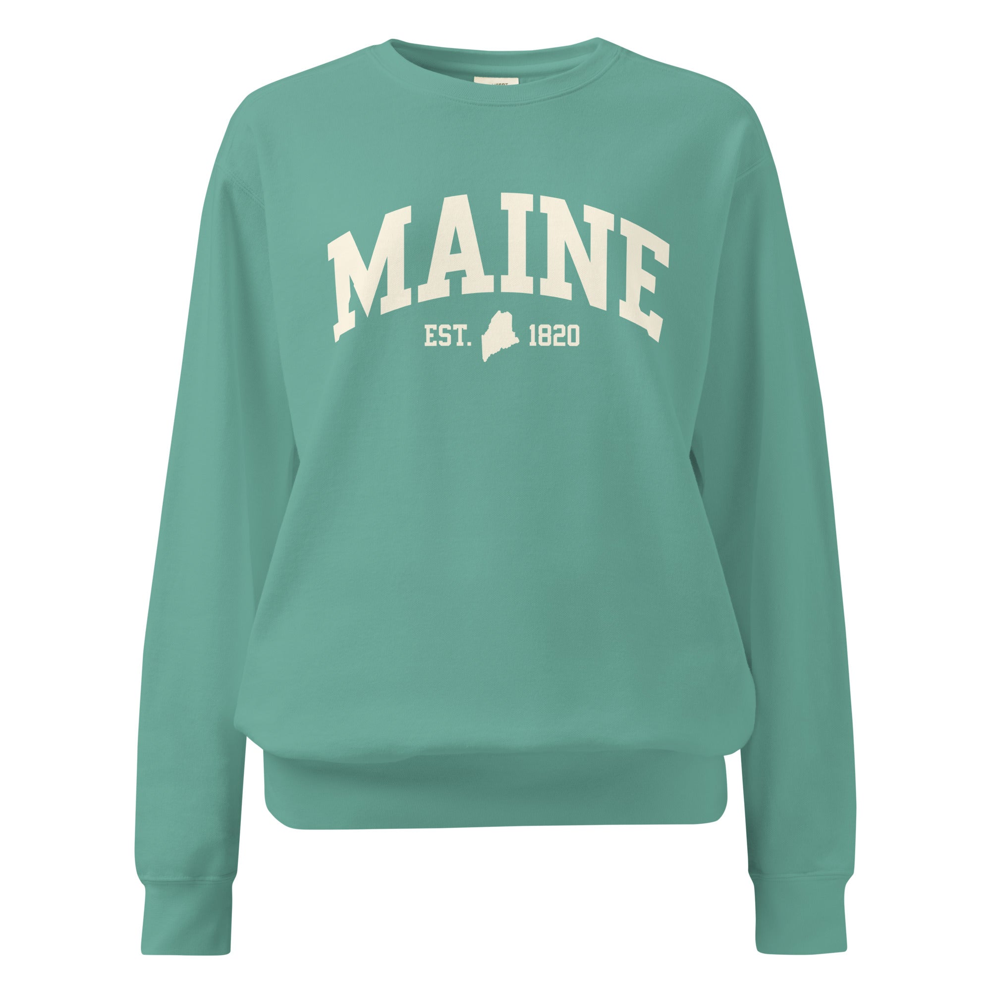 Maine Est. 1820 Collegiate Sweatshirt | Vintage Varsity Style Apparel | New England Souvenir