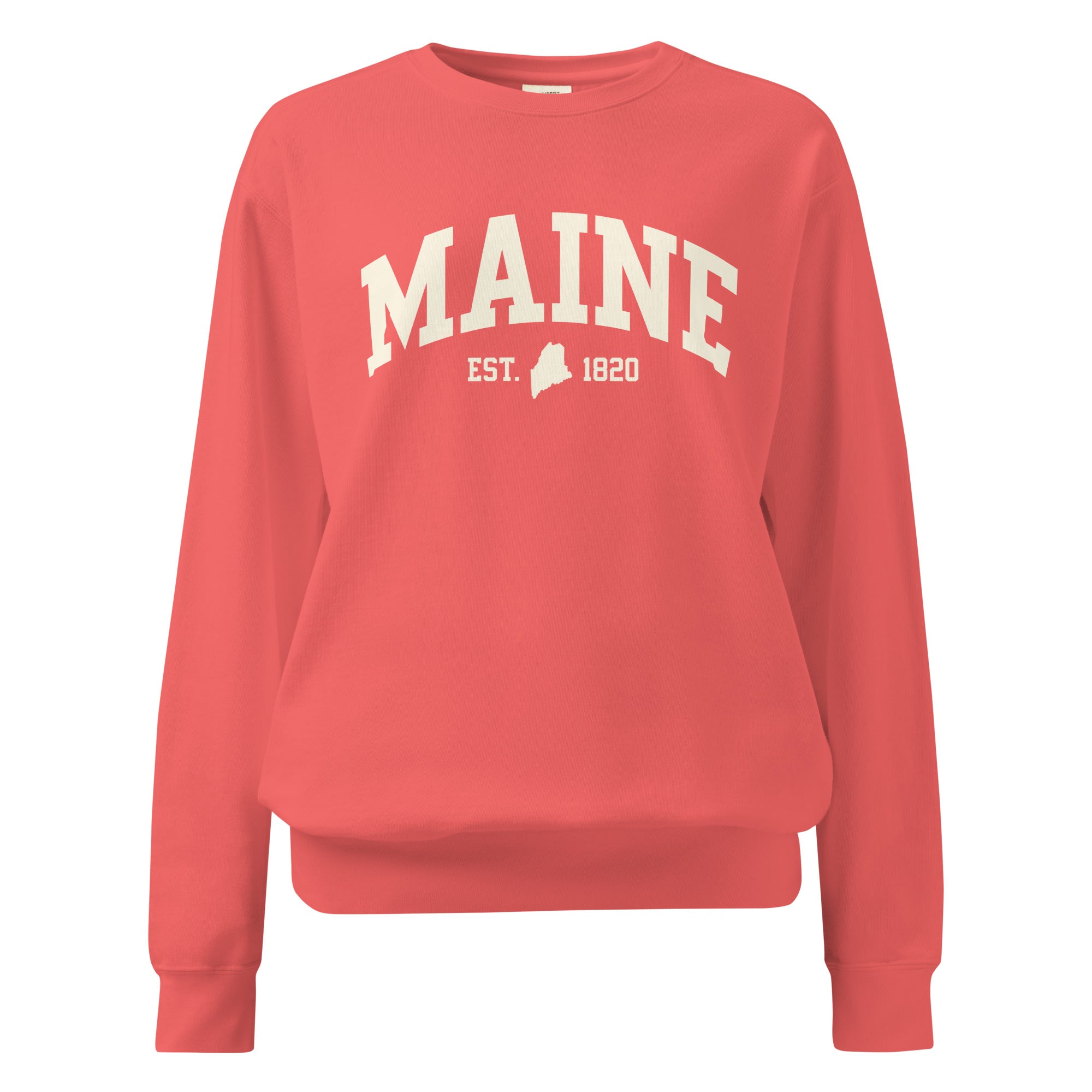 Maine Est. 1820 Collegiate Sweatshirt | Vintage Varsity Style Apparel | New England Souvenir