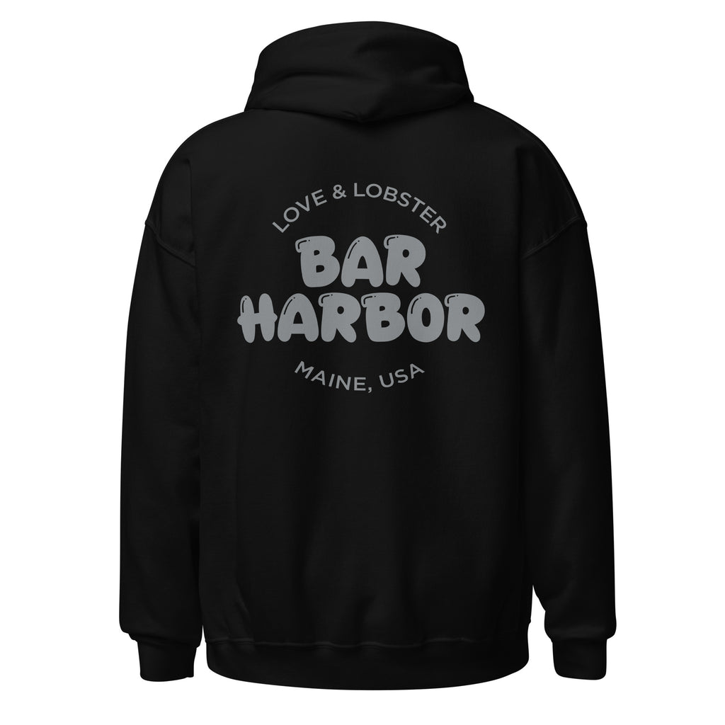 Bar Harbor "Love & Lobster" Bubble Letter Hoodie | Vintage-Inspired Cozy Maine Pullover | Coastal College Vibes