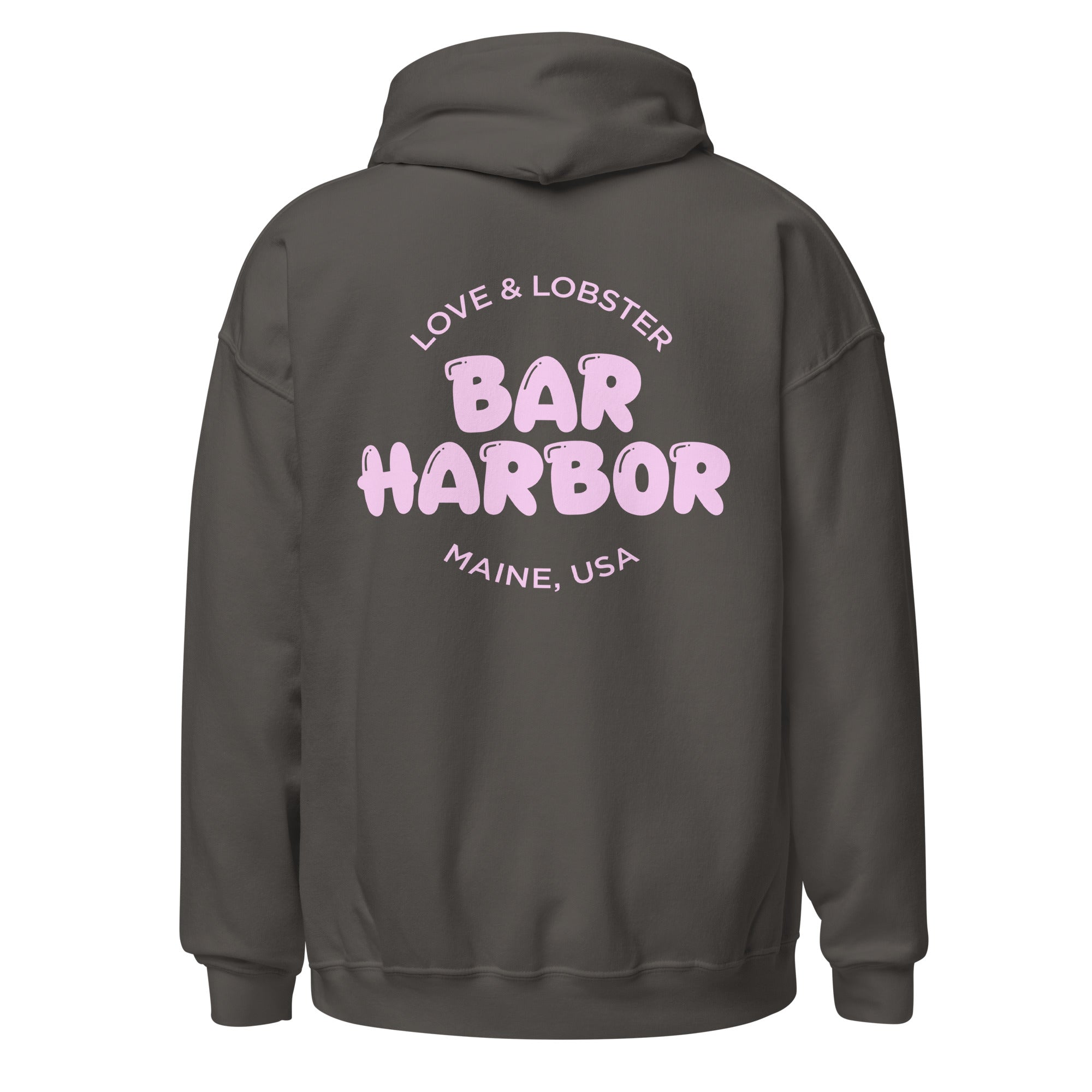 Bar Harbor "Love & Lobster" Bubble Letter Hoodie | Vintage-Inspired Cozy Maine Pullover | Coastal College Vibes