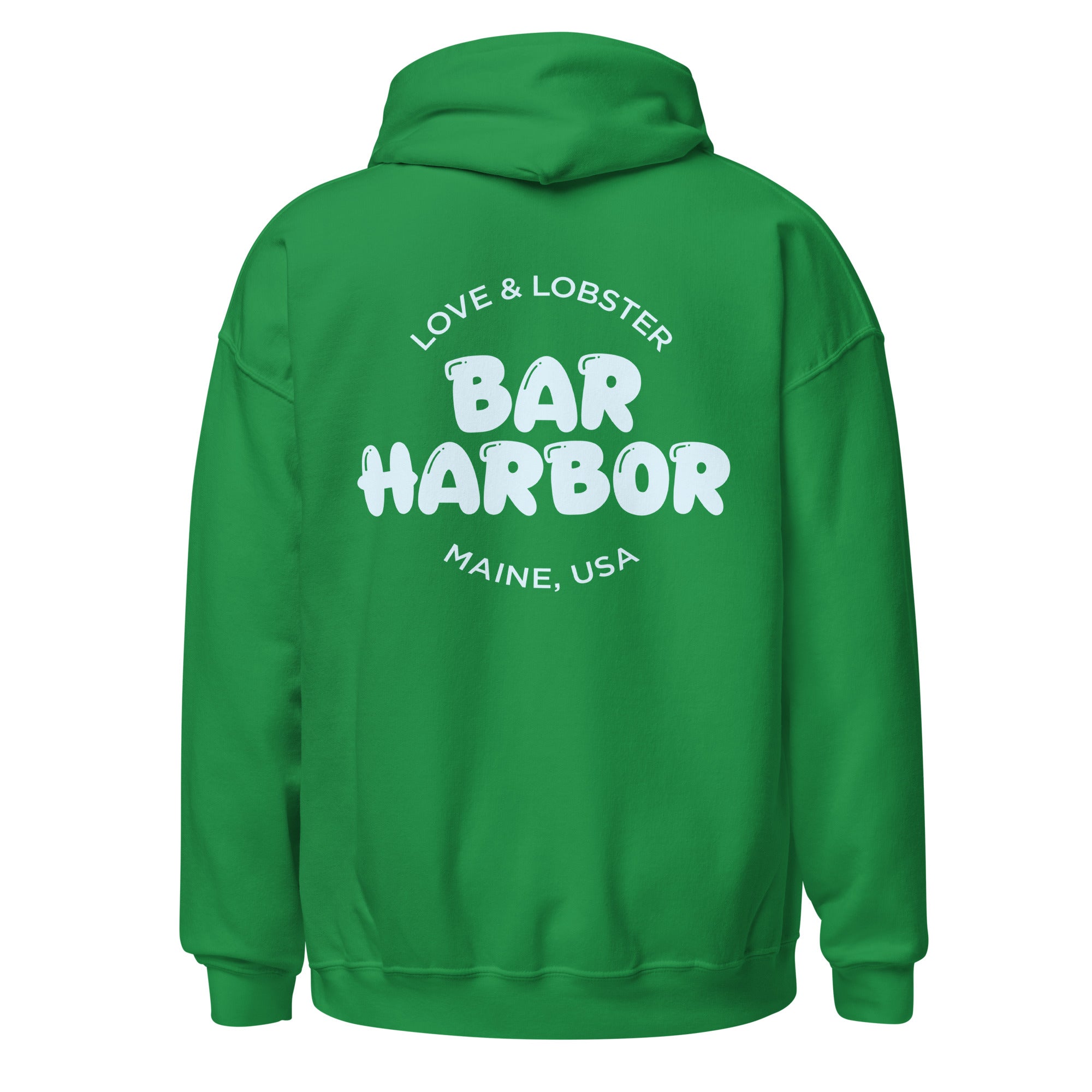 Bar Harbor "Love & Lobster" Bubble Letter Hoodie | Vintage-Inspired Cozy Maine Pullover | Coastal College Vibes