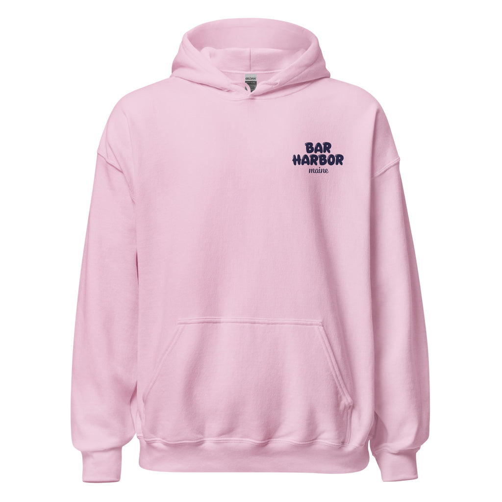 Bar Harbor "Love & Lobster" Bubble Letter Hoodie | Vintage-Inspired Cozy Maine Pullover | Coastal College Vibes