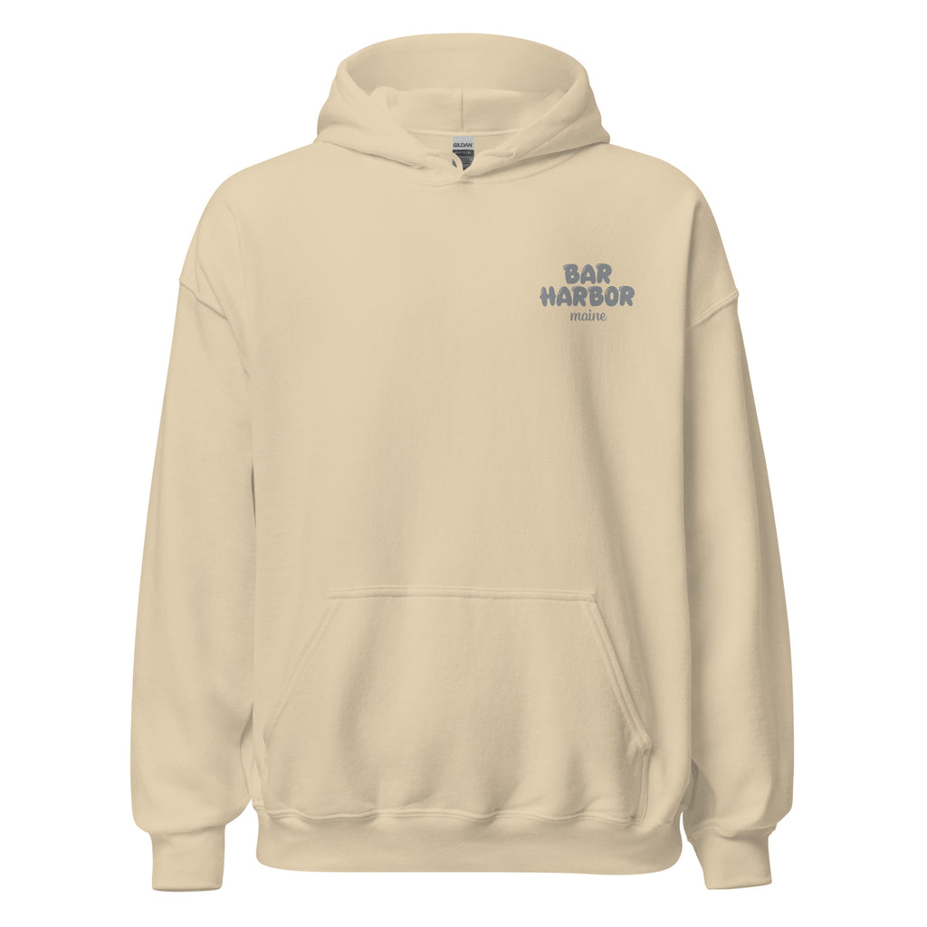 Bar Harbor "Love & Lobster" Bubble Letter Hoodie | Vintage-Inspired Cozy Maine Pullover | Coastal College Vibes