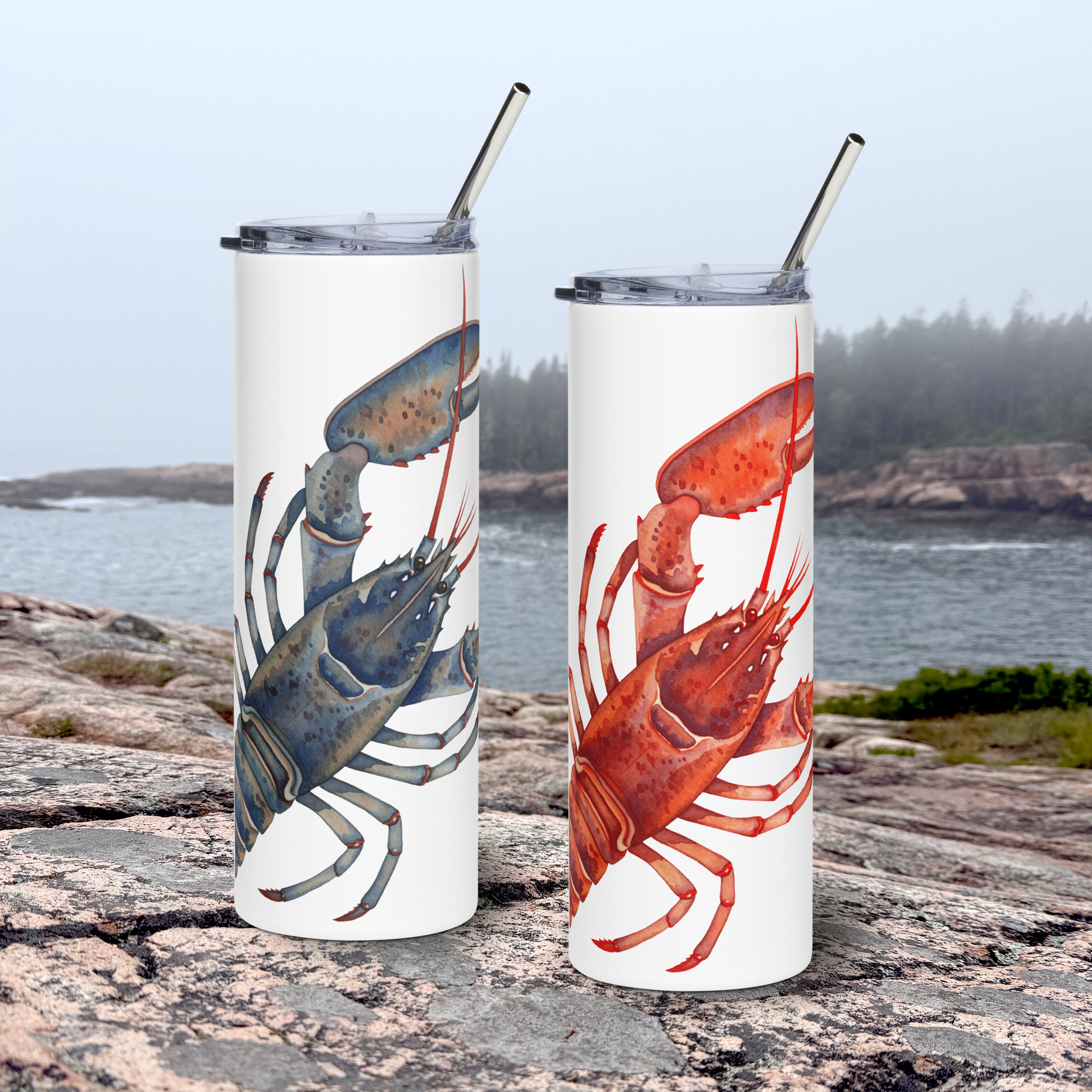 Watercolor Lobster Insulated Travel Tumbler