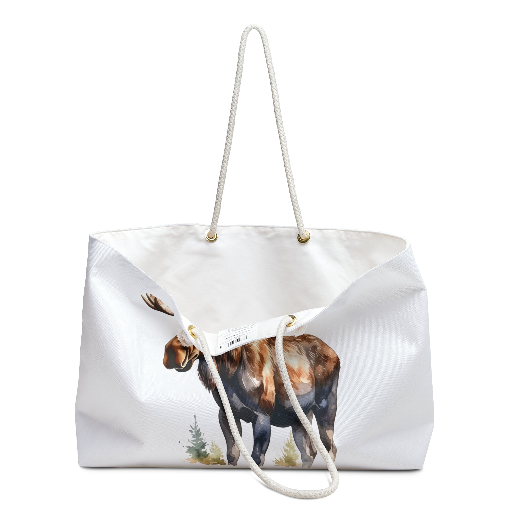 Moose Watercolor Weekender Tote Bag