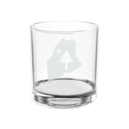 Heritage Maine Engraved Whiskey Glass | Retro Maine Flag Rocks Glass