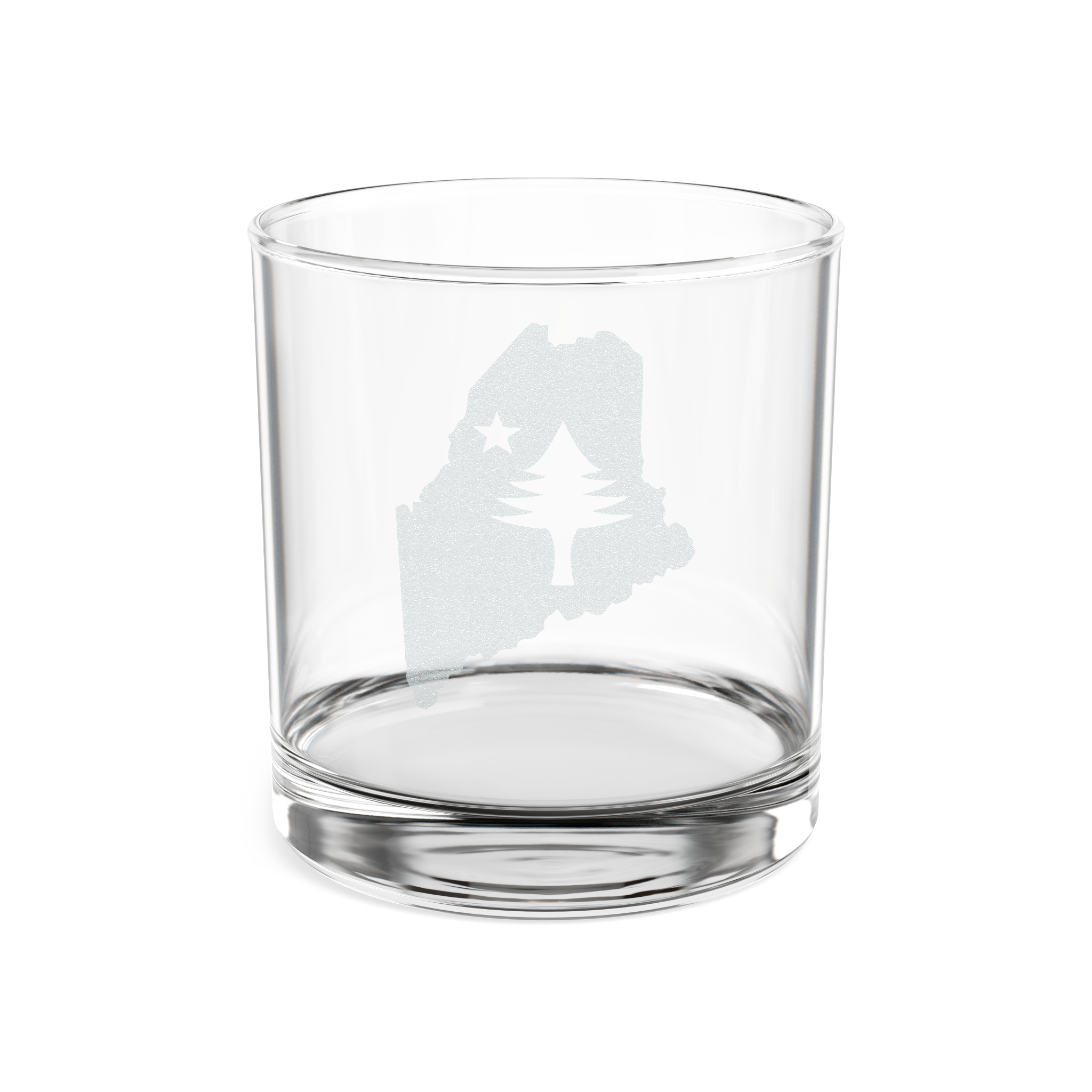 Maine Engraved Whiskey Glass | Retro Maine Flag Rocks Glass | Gift for Whiskey Lovers