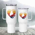 Maine State Retro Heart Insulated Tumbler | New England Summer Travel Mug