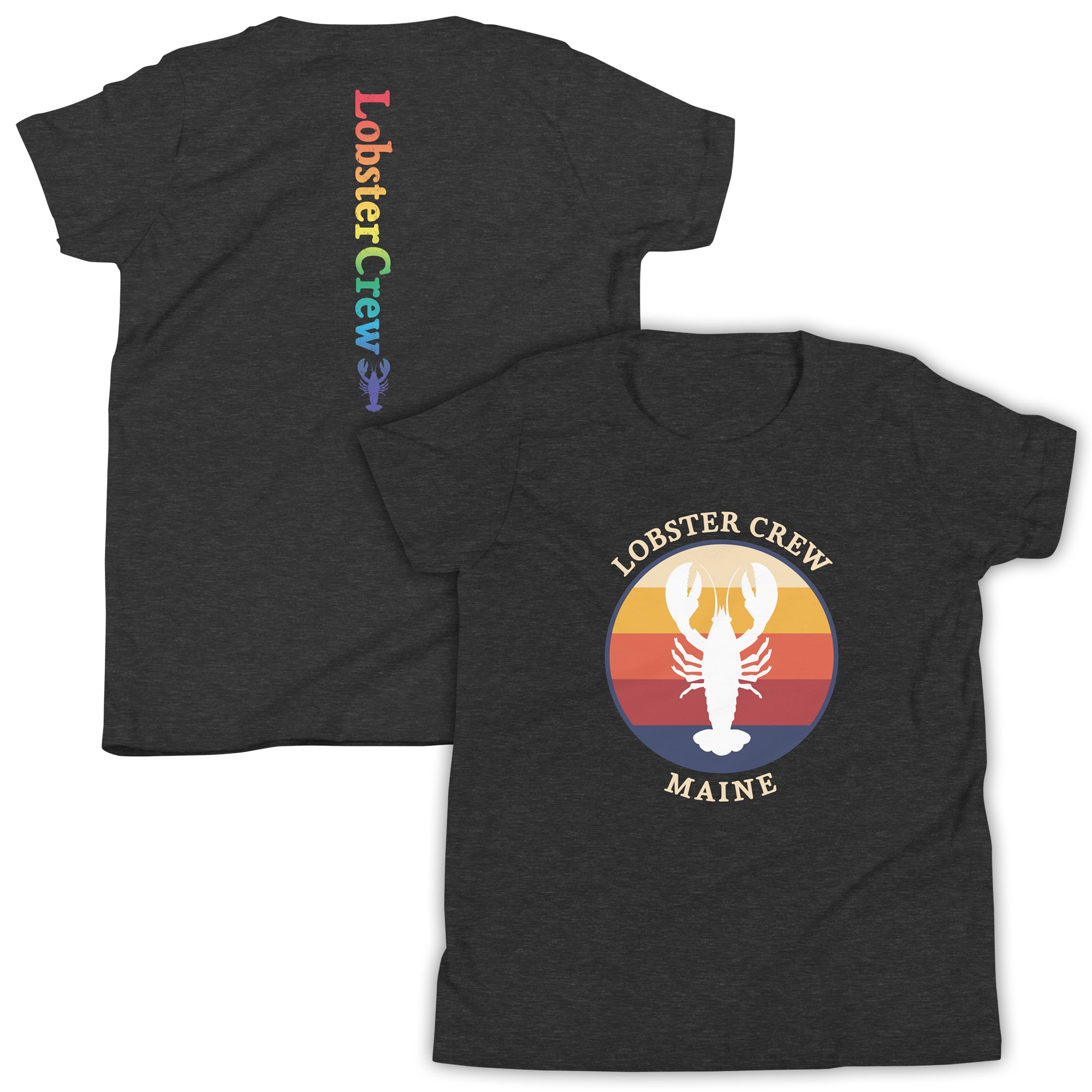 Youth Lobster Crew Tee with Retro Back Print | Kids Maine T-Shirt | New England Summer