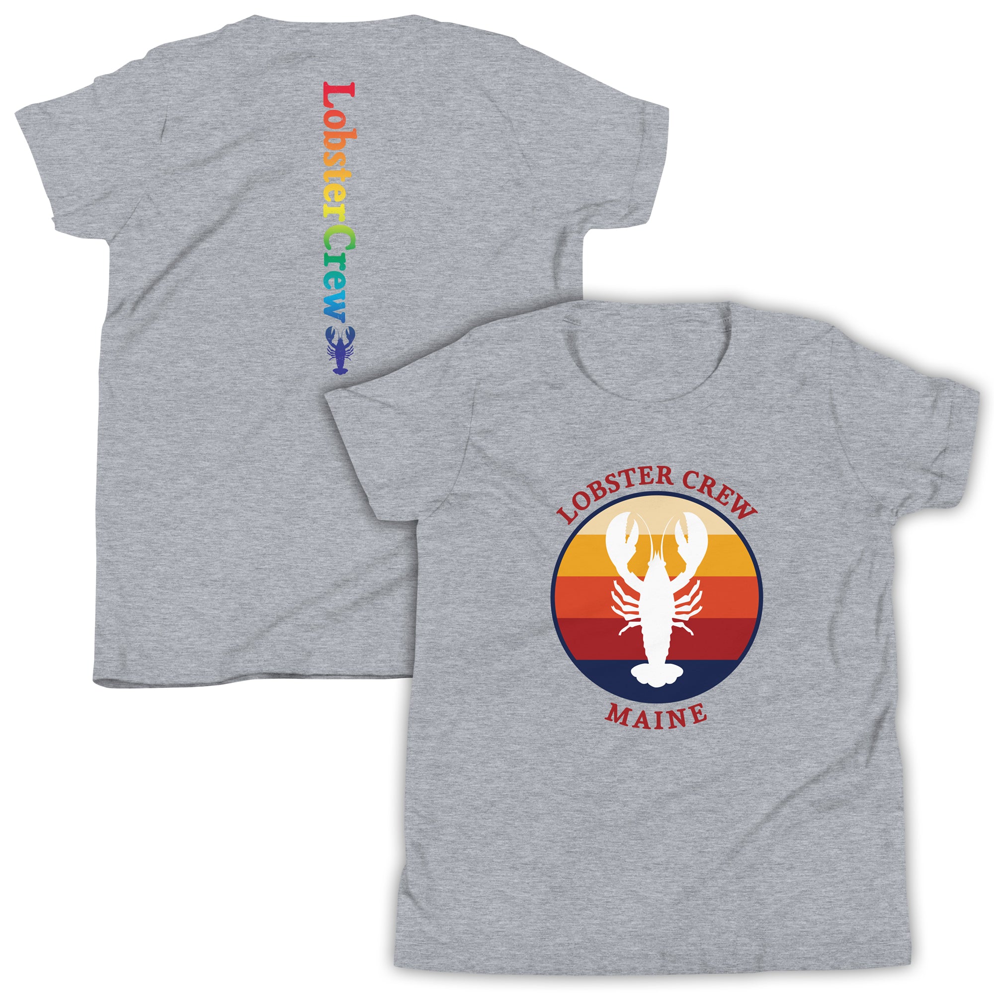 Youth Lobster Crew Tee with Retro Back Print | Kids Maine T-Shirt | New England Summer