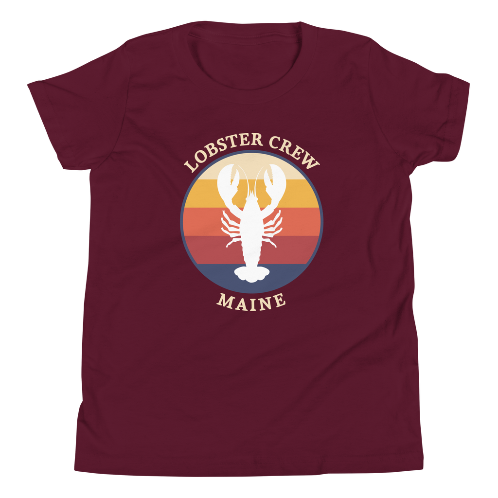 Youth Lobster Crew Tee with Retro Back Print | Kids Maine T-Shirt | New England Summer