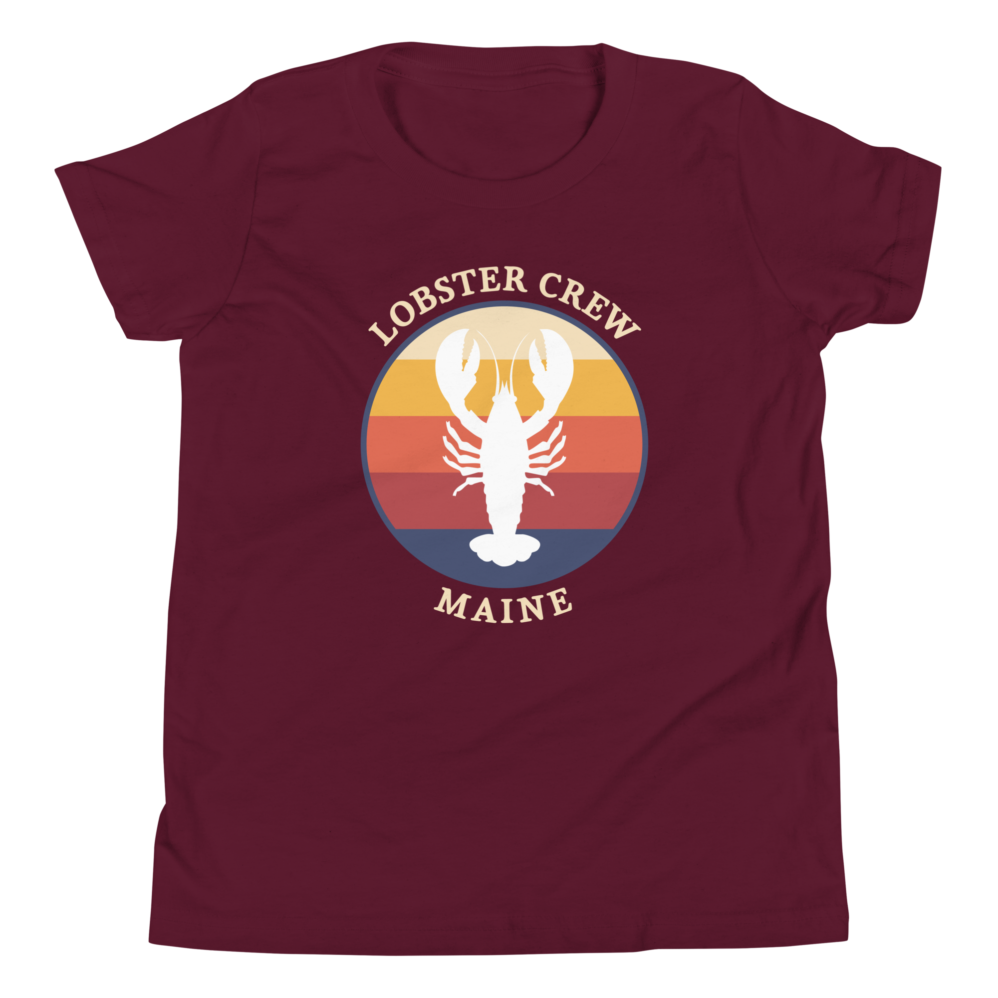 Youth Lobster Crew Tee with Retro Back Print | Kids Maine T-Shirt | New England Summer