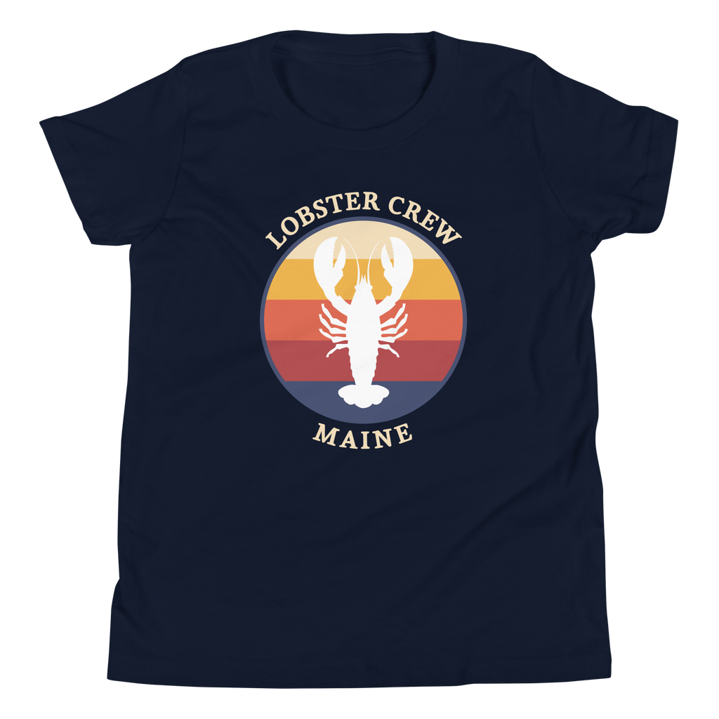 Youth Lobster Crew Tee with Retro Back Print | Kids Maine T-Shirt | New England Summer
