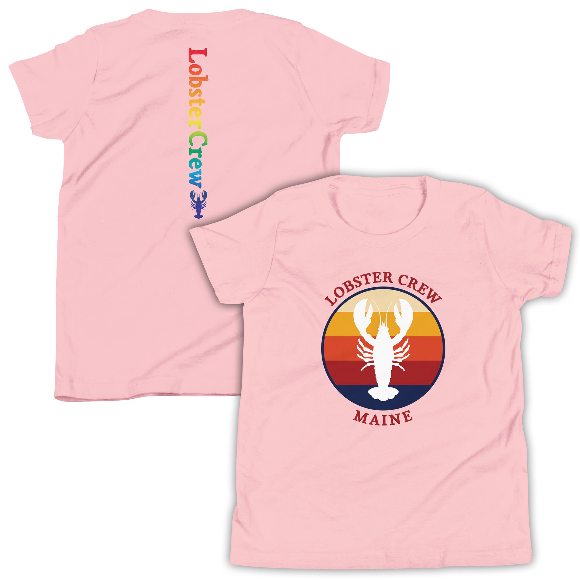 Youth Lobster Crew Tee with Retro Back Print | Kids Maine T-Shirt | New England Summer